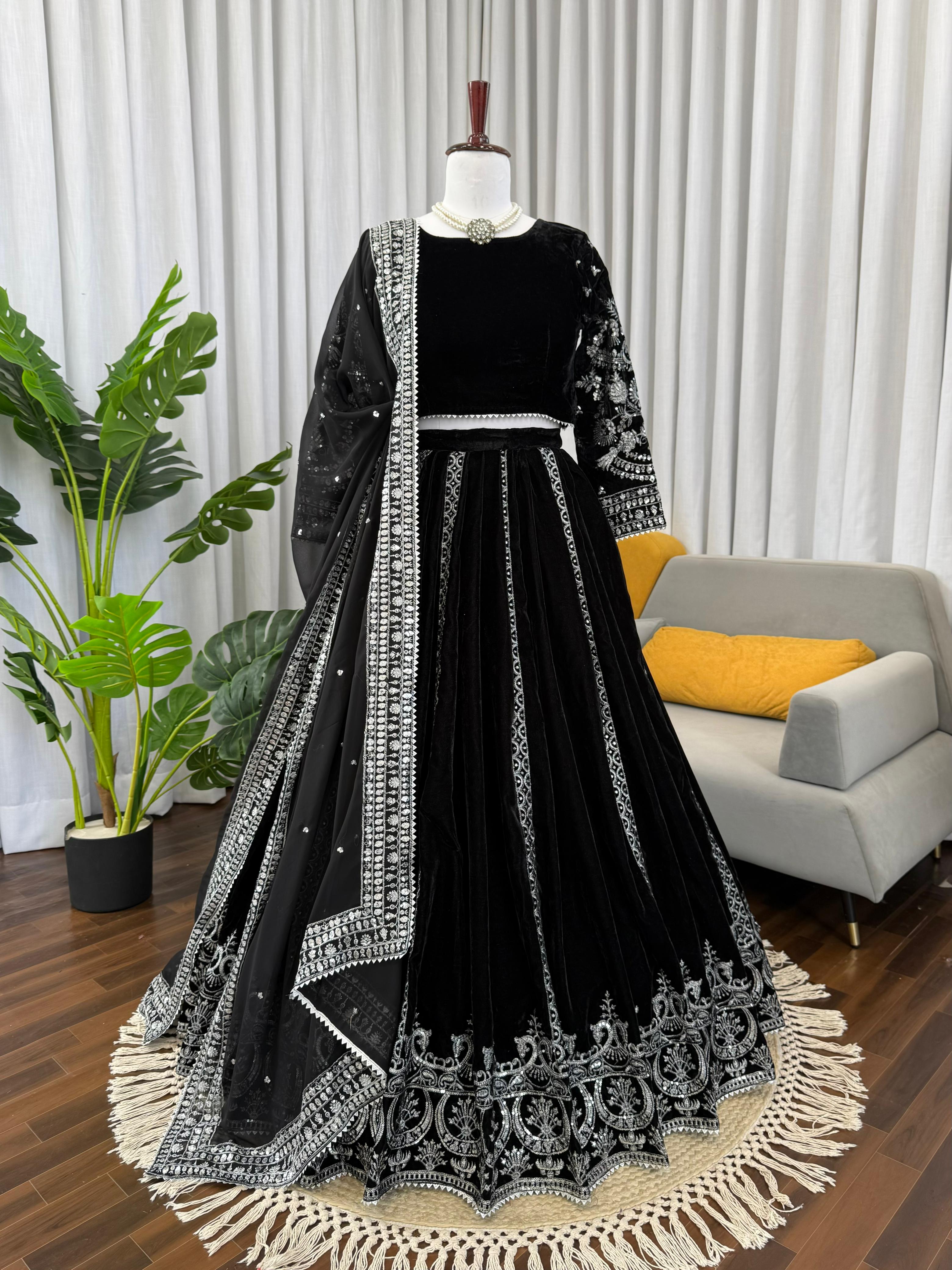 TRENDING VELVET LEHENGA CHOLI