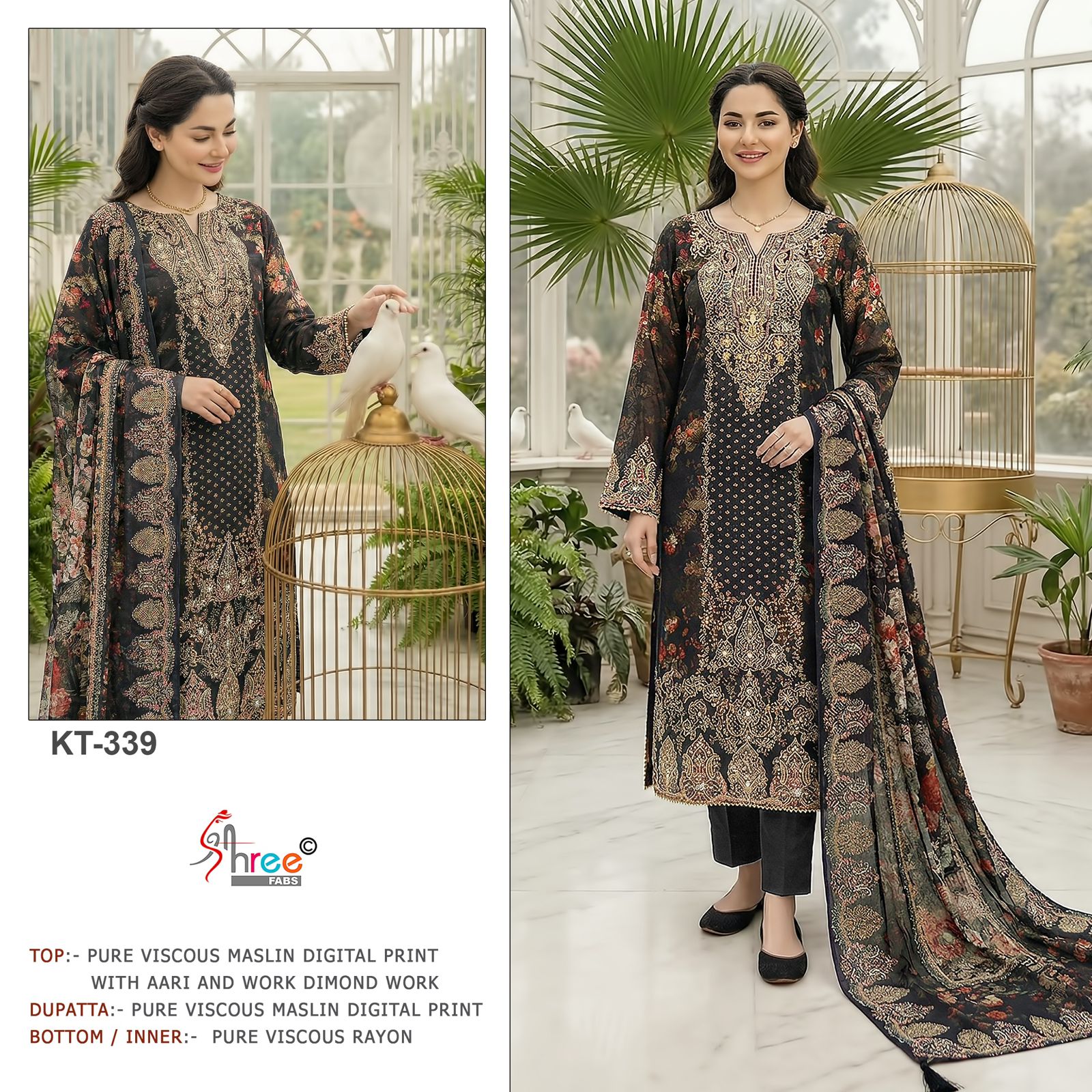 BLACK MASLIN PAKISTANI SUITS
