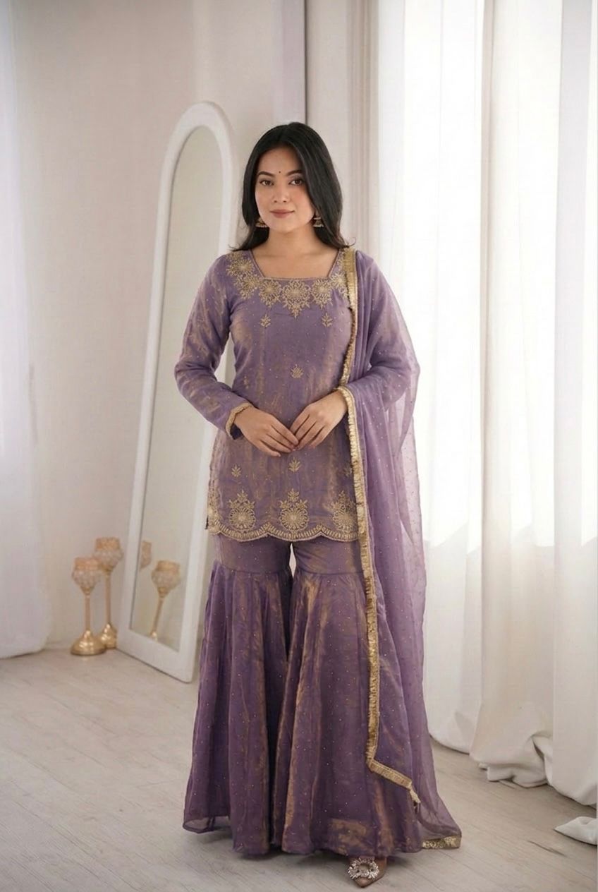 NEW FENDY SILK SHARARA ETHNIC WEAR