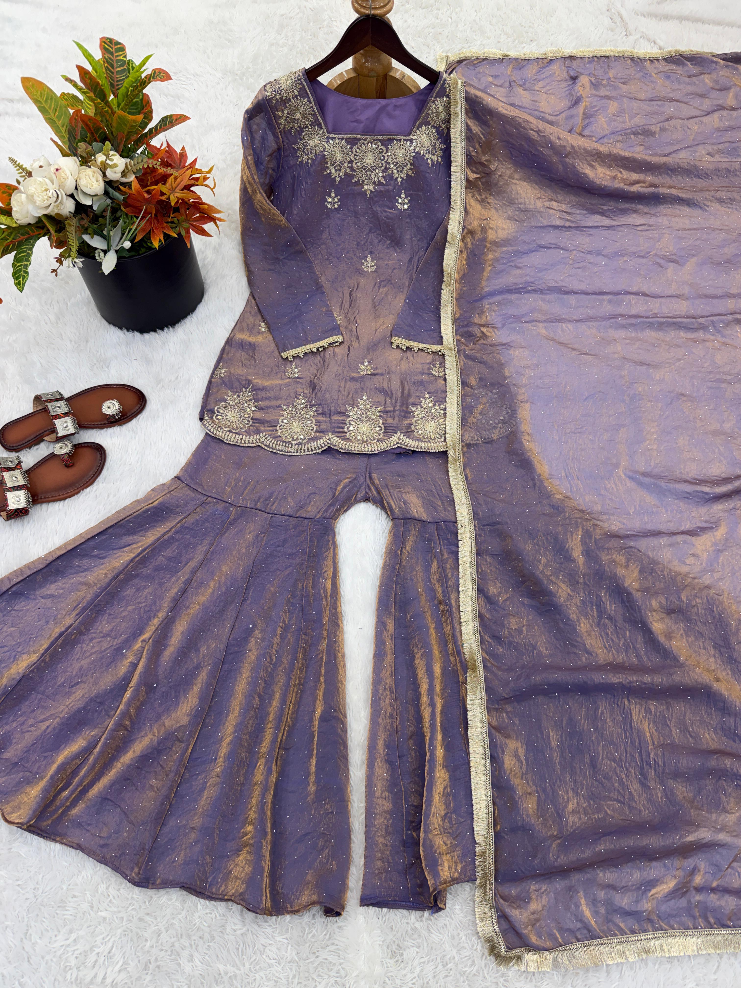 NEW FENDY SILK SHARARA ETHNIC WEAR